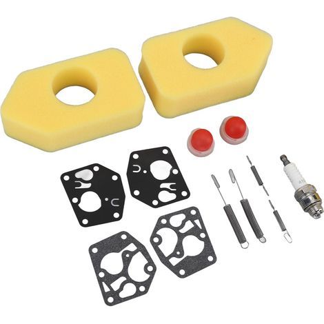 Kit de réparation pour tondeuse à gazon (2 pièces) : membrane de filtre à air. pompe d'amorçage. poire. ressort et bougie d'allumage pour moteur Classic Sprint Q45 35 375 40 de 3.5 à 4.5 ch (1/5)