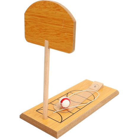 Jeu de basket-ball en bois avec panier à doigts pour s'entraîner au tir et favoriser l'interaction parent-enfant. (1/5)