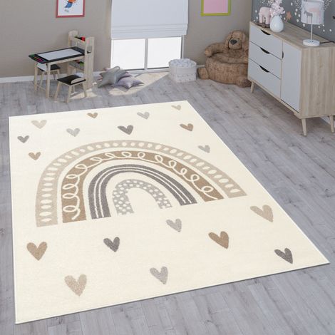 Paco Home Kinderteppich Teppich Kinderzimmer Mädchen Jungs Verschiedene Motive Und Größen Beige, 120 cm Rund