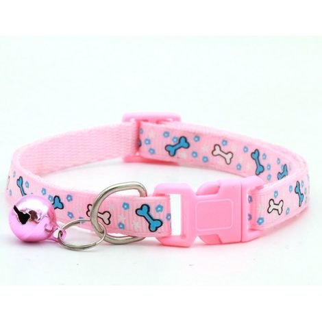 Collier en nylon pour chien et chat, chiot, petit, XS, robuste, minuscule, femelle, clip, chiots, rose, violet (1/2)