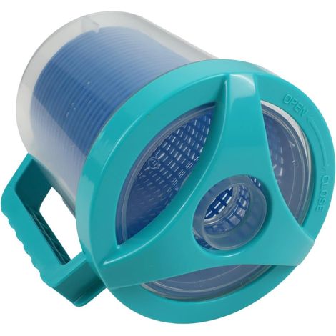 Collecteur de feuilles de piscine pour aspirateur de piscine, bac de récupération de feuilles bleu avec poignée (1/5)