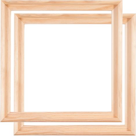 Cadres Américains Bois - Lot de 2 - Naturel 50x50cm - Effet Joint d'Ombre - Pour Toiles sur Châssis - Artiste et Décoration (1/5)