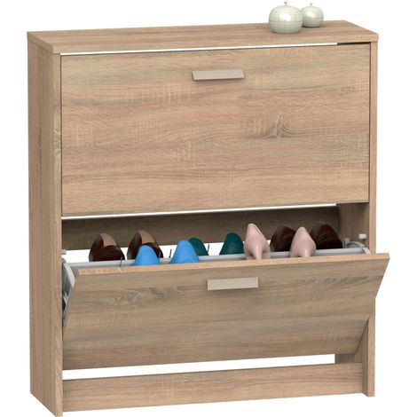 Briebe Nova Zapatero Entrada Recibidor, Mueble Auxiliar Estrecho Zapatos, 2 Puertas, Madera 82x74x25 cm Madera