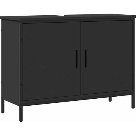 Bathroom Sink Cabinet Black 80x30x60 cm Engineered Wood vidaXL (1/5)