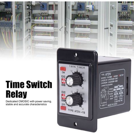 Minuterie Relais Double Commande Bouton Marche Arrêt 110V 220V AC 50/60Hz (1/5)