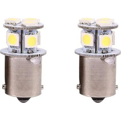 lampadine LED bianche BA15S R5W 1156 5050 8SMD per luci di stop auto (1/4)