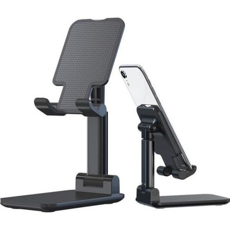Support Téléphone Bureau, Portable Support pour Smartphone de Table Ajustable Universel Aluminium Support Téléphone Bureau - NOIR (1/4)