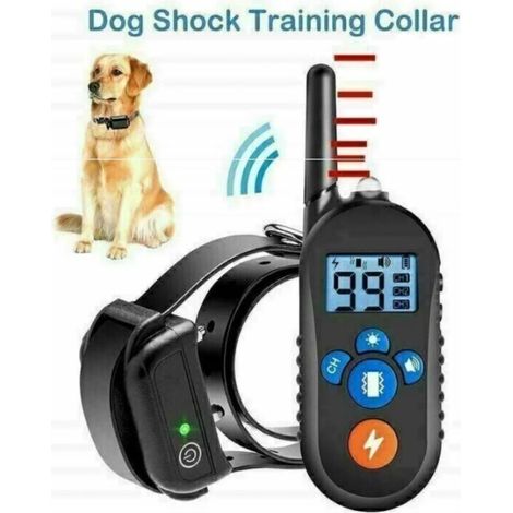 Collier de Dressage pour Chien, Collier Anti aboiement, Rechargeable avec 3 Modes Vibration/Choc/Beep Sonore, Récepteur imperméable et Télécommande de 800 mètres (noir) (1/4)