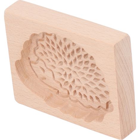 Empreinte biscuit animal hérisson en bois de hêtre motif mignon gravé facile à démouler surface lisse tampon pâtisserie (1/5)
