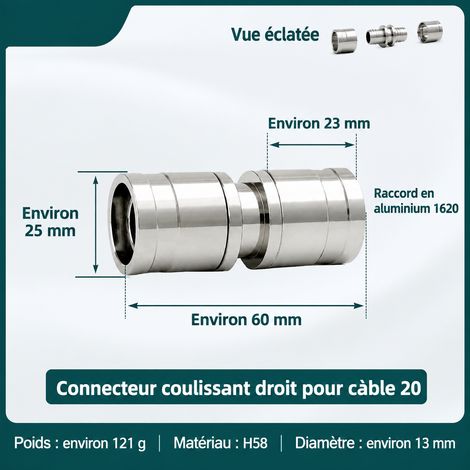 Pince à sertir à glissement YKD-1225 avec mors rallongés de 20 et 5 bagues galvanisées Ø12-25 mm 20 5 pièces 39x28x8 39 × 28 × 8 cm 3,5 kg – Livraison gratuite