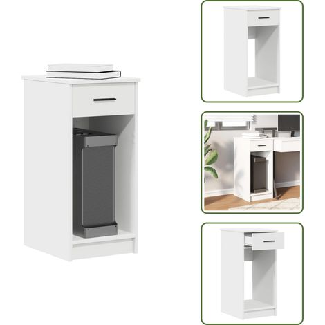 The Living Store Computerschrank mit Schublade Weiß 35x45x77 cm - Schubladen (1/5)