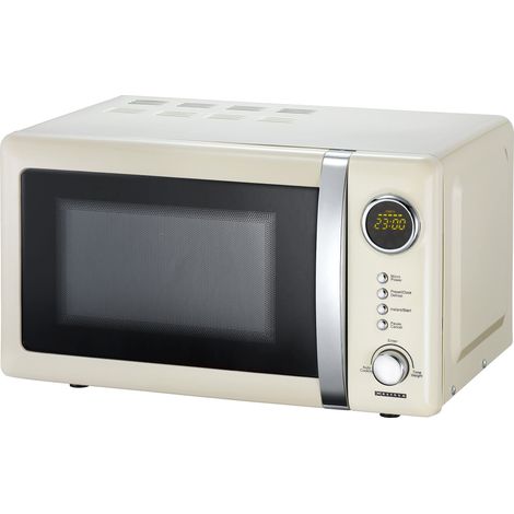 MELISSA Mikrowellenherd / 700 W / 20 L Fassungsvermögen / 12 Programme / 5 Leistungsstufen / Auftauen / 60-Minuten-Timer / Creme (1/2)