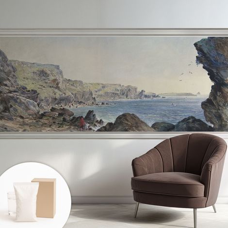 Newroom Tapete Dekorative Vliestapete mit Kleber Modern für Wohnzimmer Schlafzimmer Ruhige Küste 250x104 cm (1/5)