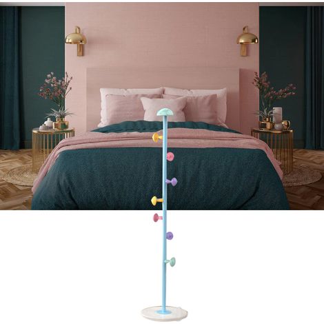 Portant à vêtements japonais en fer forgé en forme de champignon, montage simple et moderne, porte-sacs mobile en forme de champignon pour chambre à coucher, Yuanfeng bleu 167 cm (1/5)