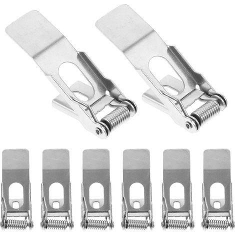 Packung mit 8 federbelasteten Befestigungsclips für Einbaustrahler, kompatibel mit Lichtpaneelen und Einbaustrahlern. (1/4)