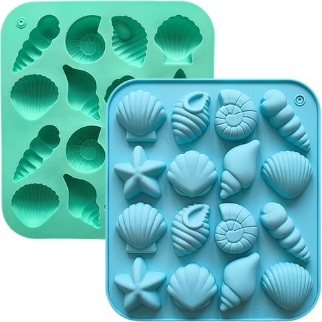 Moule en silicone 3D pour animaux marins, coquillage et étoile de mer, parfait pour gâteaux, bonbons, gelée et créations sucrées