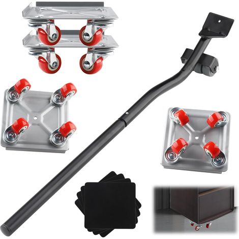 Leve Meuble, roulettes pour Meubles Lourd avec 4 Roues et Roues Pivotantes à 360° pour Le Deplace Meubles Lourds Mobiles,Capacité de Charge de 600KG (Argent) (1/5)