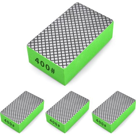 4 almohadillas de pulido de diamante para lijar y pulir baldosas de cerámica y vidrio, bloques de lijado de 400 lb.
