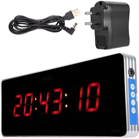 Horloge murale LED en alliage d’aluminium – Affichage heure/min/seconde – Design moderne pour bureau ou chambre (1/4)