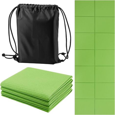 Trintion Travel Foldable Yoga Mat 5mm Non-Slip Portable Exercise & Gym Mat for Yoga, Pilates, Travel & Fitness (Lightweight, Water-Resistant, Fits Backpack) Unisex (Green)