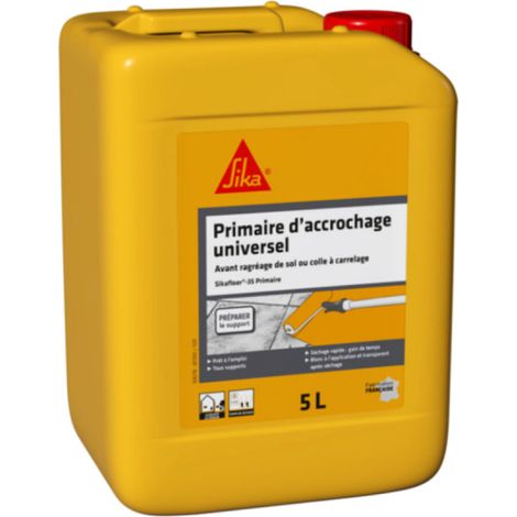 Sika – Primaire d'adhérence pour murs – 5L – Sèche rapide – Pour supports poreux et fermés – Application intérieure et extérieure