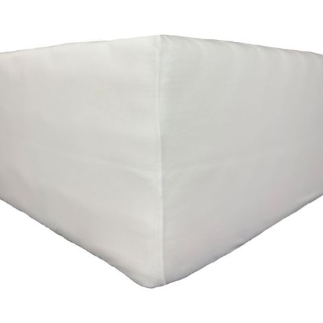 Sábana bajera ajustable Jersey Deluxe - Blanca 140x200 con banda elástica. Producto polaco. (1/2)