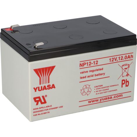 Yuasa Blei-Akku NP12-12 Pb 12V 12Ah VdS, Faston 6,3 (1/5)