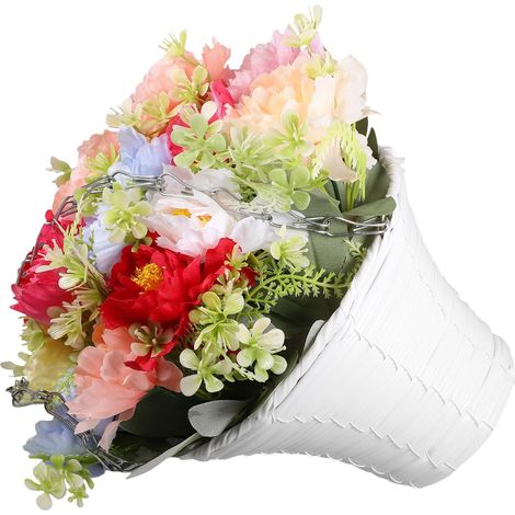 Easy-to-install hanging basket of artificial flowers made of iron, creative and deformation-resistant design, for interior decoration in the kitchen and living room. (1/5)