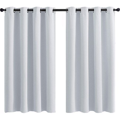 Rideau De Fenêtre - 2 Panneaux 86 X 114 Cm - Oeillets Métalliques 4 Cm - Pour Chambre Salle De Bain Séjour - Épais Isolant Lumière Et Chaleur