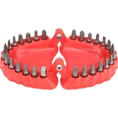Porte-embouts pour prothèses dentaires, organisateur de tournevis pour prothèses dentaires, sculpture 3D, décoration de bureau, 28 trous, rouge avec embouts (1/5)