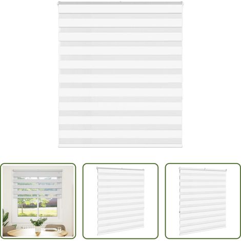 Fensterrollo -  Doppelrollo Weiß 130x150 cm Stoffbreite 125,9 cm Polyester (1/5)