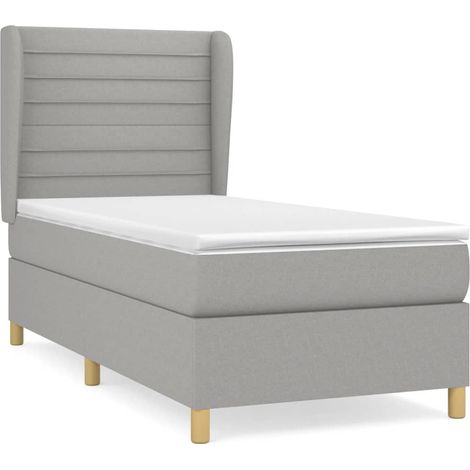 Maison Exclusive - Boxspringbett mit Matratze Hellgrau 90x190 cm (1/5)