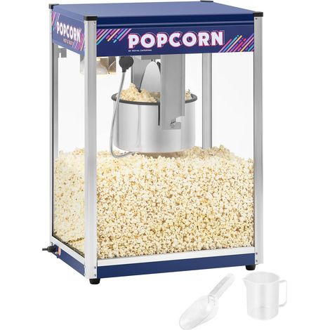 Machine à popcorn - Royal Catering - Capacité marmite : 4 800 ml / 16 oz - Jusqu'à 300 g/portion - Bleu (1/5)