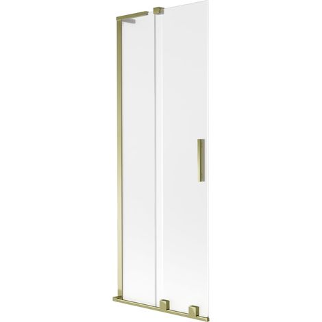 Mexen Velar L mampara de ducha dos puertas correderas 75 x 150 cm, escarchado, dorado - 896-075-003-31-50 (1/5)