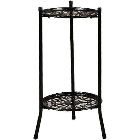 Ce support à plantes élégant en métal à double niveau est idéal pour mettre en valeur vos plantes en pot. Son design moderne et élancé s'intègre aussi bien à l'intérieur qu'à l'extérieur. (1/5)