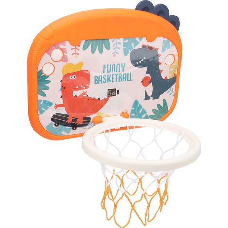 Mini-Dinosaurier-Basketballkorb mit beleuchteter Sensoranzeige, höhenverstellbar, Wandhalterung für Kinder (1/5)
