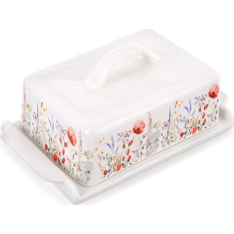 Beurrier en porcelaine blanche MAKI (1/5)