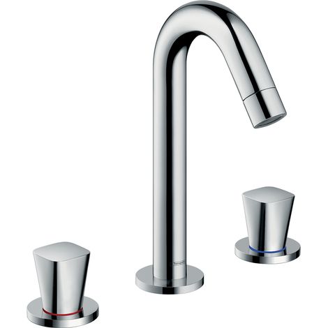 Hansgrohe – Mitigeur de lavabo 3 sorties chrome – Hauteur 226 mm – Débit normal 5 l/min – Garniture de vidage avec tirette – 71133000 (1/5)