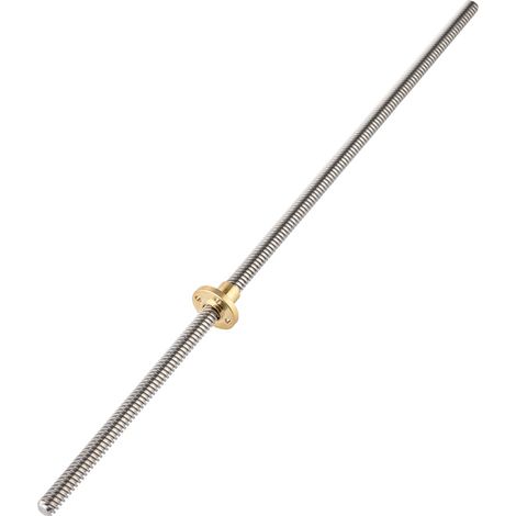 Tige filetée trapézoïdale en acier inoxydable T8 8mm, vis mère 400mm avec écrou en laiton pour imprimante 3D (1/5)