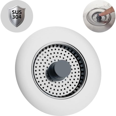 DOLASO Küchenspülen-Stopper, Spülen-Stopper mit Küchenspüle-Filter-Kombi-Set, Edelstahl-Filterrost, Anti-Blocking, Anti-Geruch, Küchenspüle-Rost – Spültiefe 22 mm (1/5)