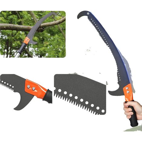 Scie à perche manuelle, longueur réglable de 2,2 m - 8,2 m, épaisseur de la lame de 0,05 pouces, légère 5 kg, coupe efficace en acier au carbone, conception à double verrouillage sécurisée (1/5)