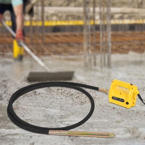 Profi Elektrisch Betonrüttler, 2300W Innenrüttler Flaschenrüttler, 4m Betonverdichter, Leerlaufdrehzahl: 18000r/min, 38mm Vibrationsstab Durchmesser, Auswechselbare Kohlebürsten (1/5)