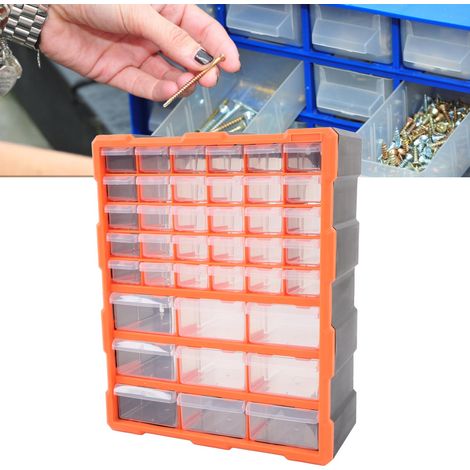 Boîte de rangement Meico 39 à tiroirs pour vis, pièces et composants électroniques séparateurs de tiroirs pour pièces. (1/5)