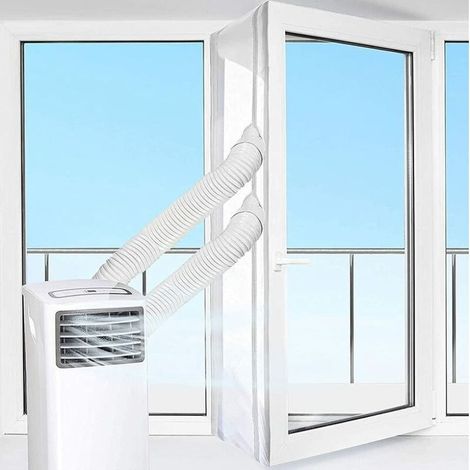 Kit d’étanchéité de 300 cm pour climatiseurs mobiles, unités climatiques portables et blocs fenêtres – étanche pour tuyaux d’évacuation d’air, sèche-linge et déshumidificateurs – avec fermeture éclair (1/5)