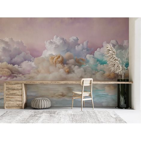 Papier peint nature nuages colores se refletant sur leau - 150 x 250 cm (1/2)
