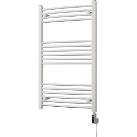 Zennor - White Electric Towel Rail H1000mm x W600mm Curved 500w Thermostatic WIFI (1/3)