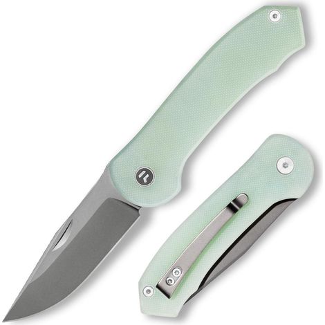 Couteau pliant avec lame VG10 de 7,25 cm et manche G10, vert naturel