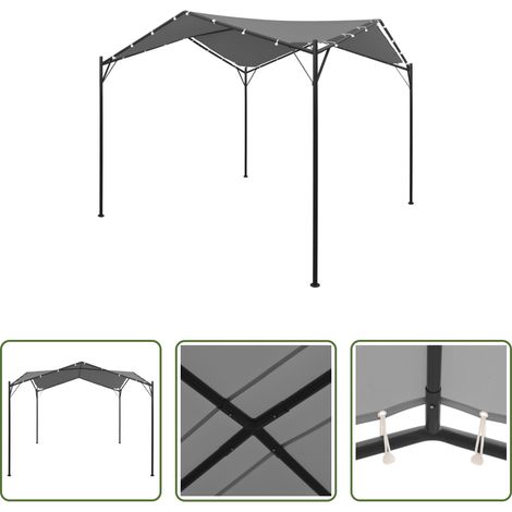 Außenbereich - Gartenpavillon Anthrazit 4x4 m (1/5)