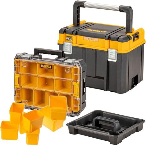 Dewalt Deep TSTAK 2.0 Organiser Storage Box + 10pc Organiser Case + Tote Tray (1/5)