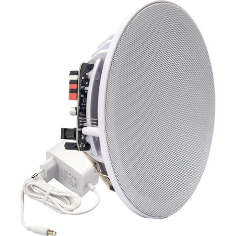 Altoparlante da soffitto bianco HiFi Bluetooth 30W 8Ω 186mm 12V DC attivo (1/5)
